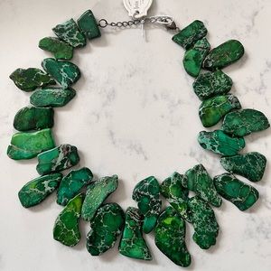 Iris and Lily Jasper and Silver necklace